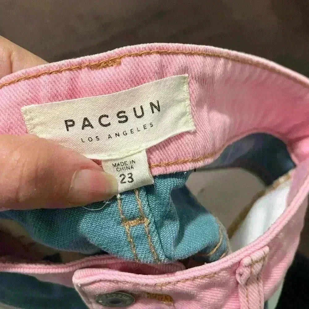PACSUN MULTI-COLORED DENIM JEAN SKIRT A86 - Picture 3 of 8